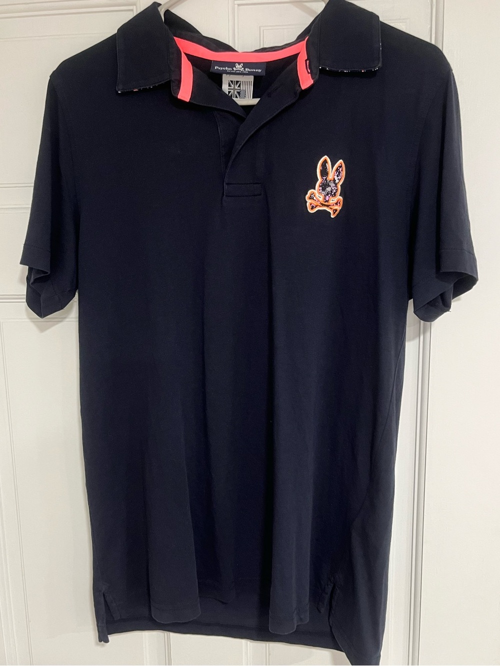 Psycho Bunny black Polo with Contrast Trim and Logo Patch size 4 (Men’s size S)